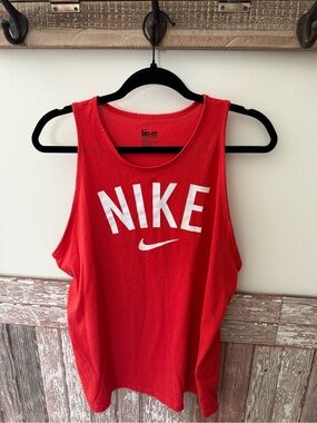 Nike Red Dri-FIT Women's Tank Top with White Logo